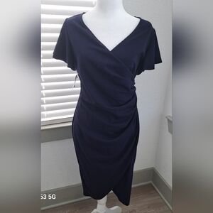 Elegant Navy Wrap Dress